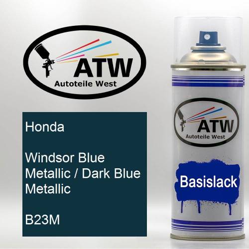 Honda, Windsor Blue Metallic / Dark Blue Metallic, B23M: 400ml Sprühdose, von ATW Autoteile West.